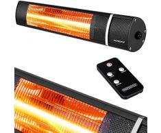 Monzana Stufa Elettrica a Infrarossi 3 Livelli di Calore 2000W Inclinabile di 90° Telecomando IP55