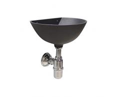 FONDERIA BONGIOVANNI Vasca a Muro 600 lavello Fontana Grigio ghisa con sifone in Ottone Cromato per casa Giardino