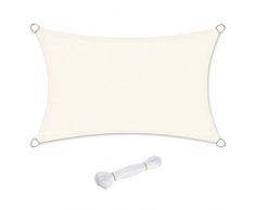 SONGMICS Vela Ombreggiante 2, 5 x 5 m, Tenda a Vela in HDPE, Schermo UV, Respirante, per Giardino Terrazzo Balcone, Beige GSS25IV