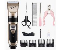 AFGH Kit Tosatore per Cani Gatti Professionale Pet Capelli Tagliati USB di Ricarica Forbici Cane Elettrico Gatto Clip di Capelli di Taglio peli di Animali Domestici Pettine Macchina trinciatrice