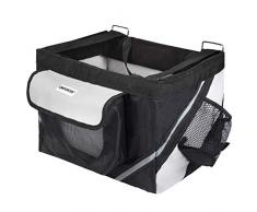 ONVAYA® Cestino da bicicletta per cani | cestino anteriore per cani | borsa per bicicletta in grigio e nero | cestino anteriore per bicicletta