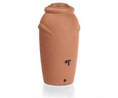 Serbatoio per Acqua Piovana Aquacan 210L | 56x60x118 cm | 2 Punti di Attacco | Incluso Inserto per Fiori Rubinetto e Sistema di Raccolta Acqua | Cisterna da Giardino | Colore Terracotta Design Moderno