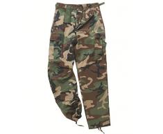 Pantaloni US Ranger forma Graticcio BDU Camo mimetico Woodland Miltec 11810020-xs Softair