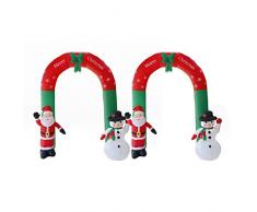 Blentude - Arco di Natale Gonfiabile, con Babbo Natale e Pupazzo di Neve con luci a LED, Decorazione Natalizia da Giardino, composizioni Puntelli da 2,4 m, piacevoli e giustificabili