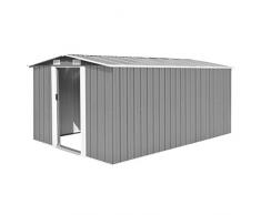 Festnight Capanno per Atterezzi da Giardino Esterno in Metallo, Casetta per Atterezzi da Giadino Esterno in Metallo 257x398x178 cm/25 x497x178 cm/257x597x178 cm