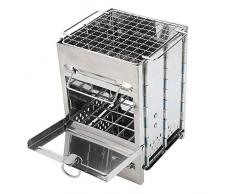 WJIN Mini Barbecue Grill, Mini Barbecue Pieghevole Portatile da Esterno Picnic Camping Grill Fornello A Carbone