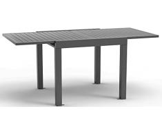 Homall - Tavolo da giardino 81,5/163 x 81,5 cm, in alluminio, allungabile, per 4 a 6 persone, in alluminio antiruggine e impermeabile