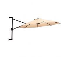 MaxxGarden Ombrellone da Parete Ø270 cm - Circolare - Protezione UV 50+ - Parasole da Balcone - Ombrellone da Terrazza - Alluminio - Taupe