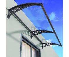 Tettoia per Porta di Casa,Tenda da Veranda Pensilina in Policarbonato Trasparente,Tettoia Modulabile Protezione da Pioggia Uv Esterna,Pensilina Copriporta Autopulente (100x240cm/39x94)