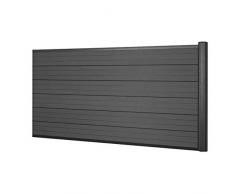 Mendler Pannello supplementare frangivento Basso Privacy Sarthe WPC Alluminio Premium 188cm Antracite