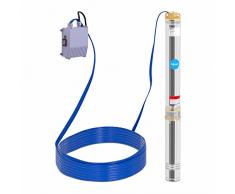 hillvert Pompa Sommersa per Pozzo Elettropompa Sommersa HT-ROBSON-SP1100-101 (6.000 l/h, 1.100 W, Acciaio Inox, Diametro: 95 mm)