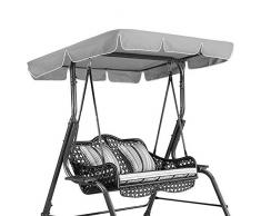 ZZX Copertura di Protezione per Altalena da Giardino, Fodera per Dondolo da Giardino a 3 posti Patio Swinging Sedile Coperchio Superiore,Grigio,249 * 185 * 18cm