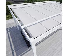 QEEQ.IT Bianca Gazebo 3x3-struttura Telo Grigio Pergola in Alluminio