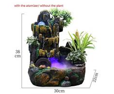 GETSO 110V-220V Resina Rockery Fontana Feng Shui Decoracion Bonsai umidificatore Home Decor Desk Waterflow Paesaggio Ornamento Regali: I