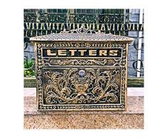 KONGY Cassetta Postale, Montaggio a Parete maildrop Bloccabile Letterbox Decorazione Esterna American Retro Arte del Metallo Casella Postale, 2 Chiavi letterbox