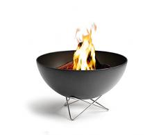 höfats - braciere BOWL - cesto del fuoco con piedini in filo metallico - può essere utilizzato come falò, barbecue e ferro da stiro - per giardino e terrazza - acciaio smaltato - nero