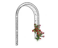 Relaxdays 10020030 Arco per Rose/Piante Rampicanti con Decorazioni, Nero, 36.5x144.0x226.0 cm
