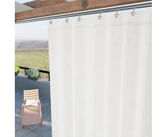 Byour3 -Tende Impermeabili Per Esterno Con Anelli In Metallo A Caduta Antimuffa - Tende Laterali Gazebo Oscuranti Tenda Parasole Per Terrazzo Balcone Tela Solare Frangivista (Avorio, L.200x290H)
