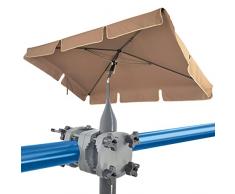 Set 4smile - Parasole per balcone SunnyShade, clip ombrellone per ringhiera del balcone SunnyGuy - Ombrellone UV 50+ rettangolare, 200x125cm