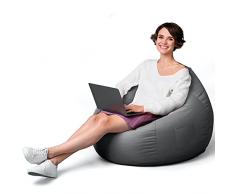 Aiire Fodera Pouf da Esterno Giardino - Puffo per Sedersi impermeabile senza imbottitura - Puff Poltrona Salotto o Camera da Letto - Bambini o Ragazza - Bean Bag Chair Gamer Grigio