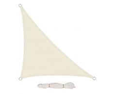 EUGAD Vela Ombreggiante 3,6 x 3,6 x 5,1 m, Tenda a Vela in 200 g/m² HDPE , Tende Parasole Triangolo Protezione Solare Schermo UV, Respirante, per Giardino Terrazzo Balcone, Crema 0202ZYF