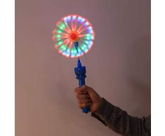 TOYANDONA Flash Pesce Testa Mulino a Vento girandola Vento Spinner Musica Bacchetta Magica per Bambini Che Giocano (Colore Casuale, Senza Batteria)
