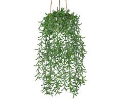 Oairse Pianta artificiale da appendere, pianta grassa artificiale, per casa, giardino, ufficio, decorazione da parete, interni ed esterni, altezza della pianta 43 cm