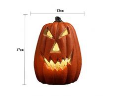 MH-LAMP Halloween Zucca Decorativa LED, Zucca Luminosa Halloween, Zucca Ornamentale Vuota, Halloween Home Decoration, Party, Stregata