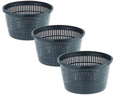 Cesti rotondi per laghetto e giardino, confezione da 3 (medie 22 x 13 cm)