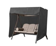 Telo di copertura per altalena Hollywood, grigio per dondolo da giardino, copertura protettiva per sedie rettangolari, tavoli da giardino e mobili, 160 x 120 x 170 cm, Colore: argento,