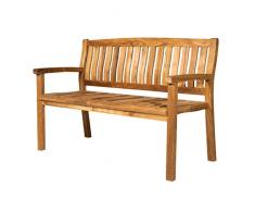 Panca da giardino Bali da 150 cm per 3 persone, in legno di teak naturale, per balcone, terrazza, giardino