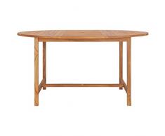 vidaXL Tavolo da giardino in legno di teak massiccio, 150 x 76 cm