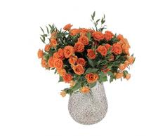 KENTIS - Bouquet di Fiori Veri - Rose a Grappolo Arancioni - Mazzo di Fiori Freschi a Domicilio Regalo