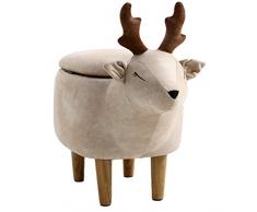 Ottomano Poggiapiedi Divano ,Sgabello Basso Semplice Per Animali, Sgabello Per Cambio Scarpe A Forma Di Cervo Per Ingresso Domestico, Ottomana Per Camera Da Letto ( Color : Beige , Size : 56*66cm )