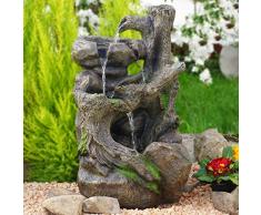 Fontana da giardino Fontana solare da giardino Fontana a led con batteria a litio e luci a led che si accendono al crepuscolo Gli innamorati (Fontana da giardino TRONCHI E CASCATA NELLA ROCCIA - 230V)