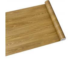 Pellicola autoadesiva in carta di cellulosa con rivestimento in legno di teak oro per mobili da cucina mobili staccabile 45cm x 2m