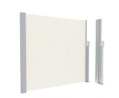Tenda Da Sole Laterale Estensibile Paravento Per Esterni Giardino Balcone Terrazzo Patio Frangivista Ombreggiante Riavvolgibile Antivento Schermo Protezione UV Parasole Privacy Beige (160 x 300 cm)