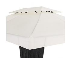 TecTake Gazebo da giardino in rattan per eventi padiglione | 3,9 x 3 m | -disponibile in diversi colori- (nero/crema | no. 402452)