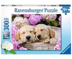 Ravensburger Kinderpuzzle- Simpatici Cani nel Cestino, Colore Giallo, 13235