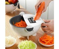 Affettatrice Julienne Di Verdure, Ruota La Trinciapaglia Per Verdure, Affettatrice Mandolina Multifunzione 9 In 1 Grattugia Portatile Per Verdure Lame Multiple Trinciatrice Trinciatrice Trinciatrice