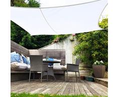 Clara Shade Sails - Vela Tenda Parasole da Giardino/Veranda Premium Sun, 98% Protezione UV, Impermeabile Blanco (Square 5m)