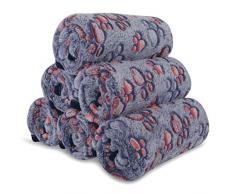 BVAGSS 6 Pezzi Piccola Coperta per Cane, Lavabile Soffice Morbida e Calda Flanella Copertine per Cani/Gatto di piccola e media taglia per dormire XH075 (60 x 40 cm, Blu)