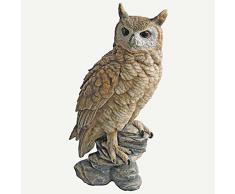 Design Toscano QM2334000 Statua Gufo della Foresta Appollaiato, 16.5x21.5x43 cm