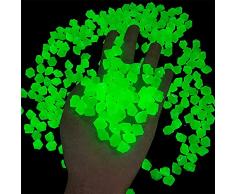 Exnemel 300 PZ pietre luminose da giardino incandescente, rocce pietra luminose allaperto massa di rocce ciottoli luminosi per la decorazione di pass (Polygon Green)