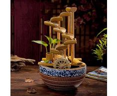 Decorazione dellufficio Ceramica ornamenti fontana Feng Shui tubo di bambù creativo dissipatore di decorazione da tavolino vasca dei pesci vivere la casa ufficio ambiente fontana di acqua Paesaggio