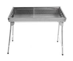 SOULONG Barbecue Grill Pieghevole, Barbecue a Carbone Griglia a Carbone Portabile, BBQ Gril Pieghevole per Picnic in Balcone e Giardino, Campeggio, 68x30x70cm