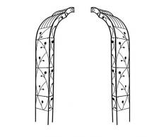 Arco da Giardino, Padiglione in Ferro Battuto Sedile Cortile Pianta Rampicante Cornice Arco Portafiori Decorazione per Rose Viti Giardino Esterno Prato Cortile Patio