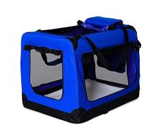 lionto Borsa Trasportino per Cani Scatola pieghevole per Animali Borsa per Cani, (M) 60x42x44 cm Blu Scuro