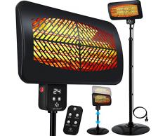 KESSER® Stufa a infrarossi, 2000 Watt, riscaldatore a raggi infrarossi, con telecomando, supporto da parete per interni, esterno al quarzo