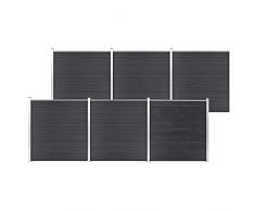 vidaXL Pannello Recinzione per Esterni con Pali Robusto Elegante Barriera da Giardino Recinto Intimità Sicurezza in WPC 1045x186 cm Grigio